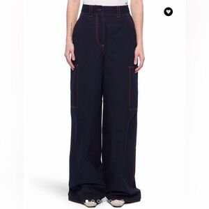 Women's Navy Wide-Leg Pants